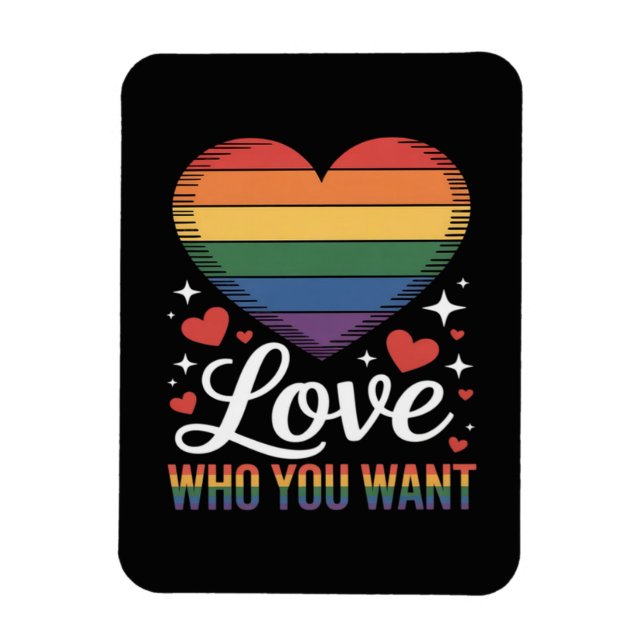 Íman Ame Quem Você Quer Orgulho Gay LGBT (Vertical)