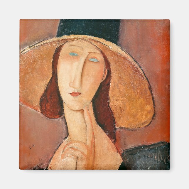 Íman Amedeo Modigliani - Jeanne Hebuterne em Grande Cha (Frente)
