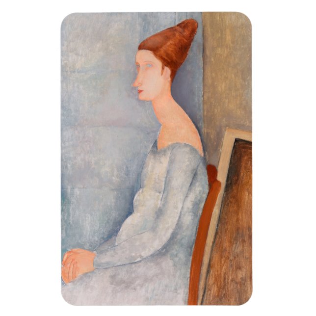 Íman Amedeo Modigliani - Retrato Jeanne Hebuterne #3 (Vertical)