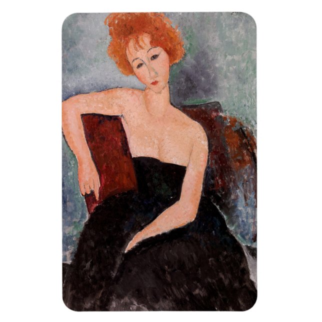 Íman Amedeo Modigliani - Vestido da Noite Ruiva (Vertical)