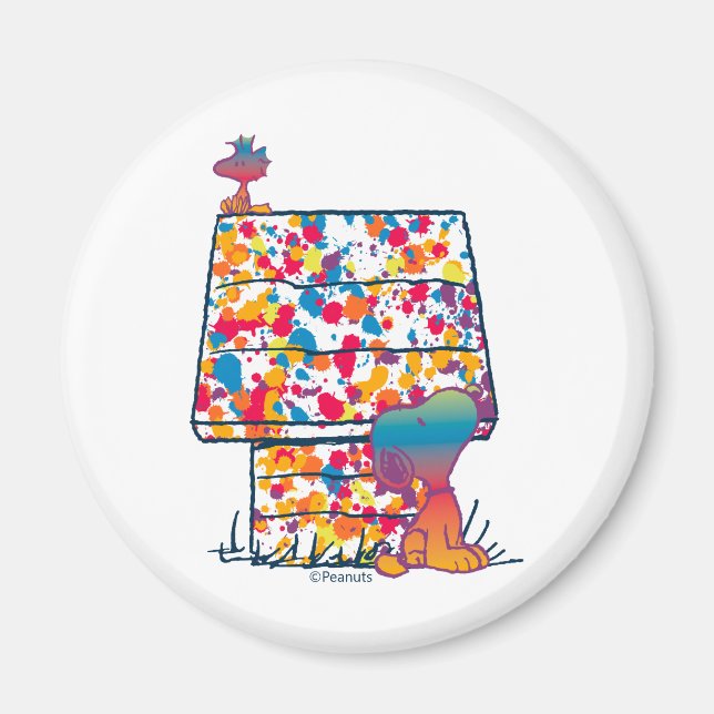 Íman Amendoins | Esnoopia E Pintor Arco-Íris (Frente)