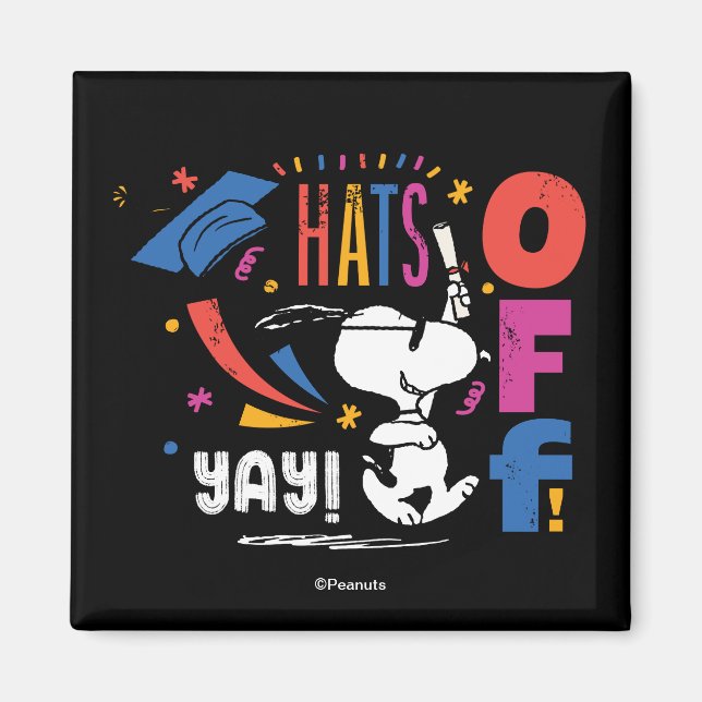 Íman Amendoins Snoopy Chapéu Baixado Para Você Graduaçã (Frente)