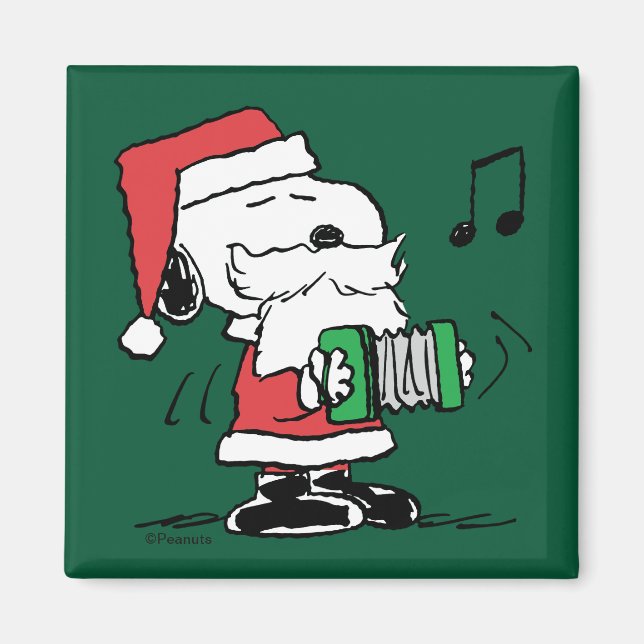 Íman Amendoins | Snoopy Santa Claus Accordian (Frente)