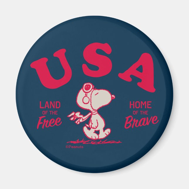 Íman Amendoins | Snoopy USA Land of the Free (Frente)