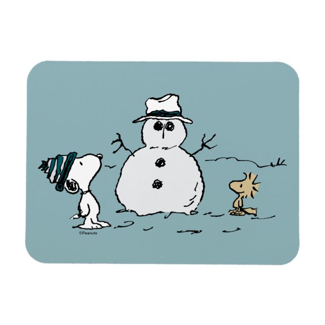 Íman Amendoins | Snoopy & Woodstock Construir Um Neve (Horizontal)