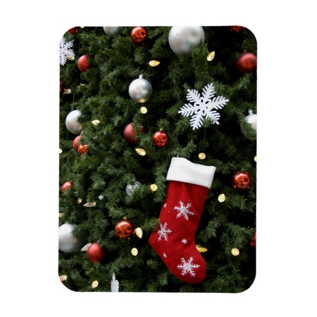 Íman América do Norte. Condecorações de Natal na árvore (Vertical)