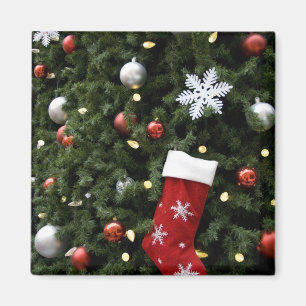 Íman America do Norte. Decorações do Natal na árvore