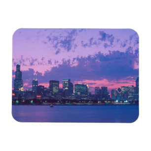 Íman América do Norte, EUA, IL. Horizonte de Chicago ao
