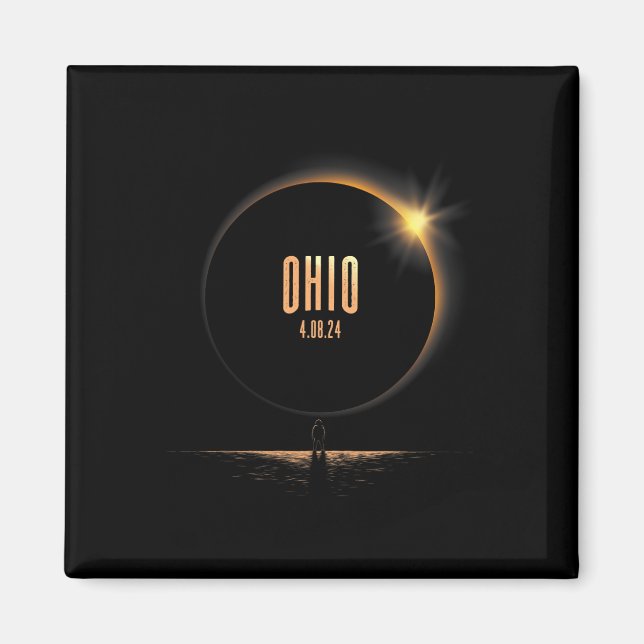 Íman América do Norte Total Eclipse Solar 2024 Ohio Usa (Frente)