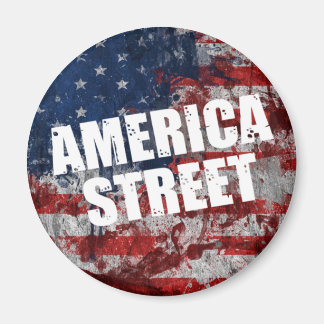 Íman América Street Round Magnet