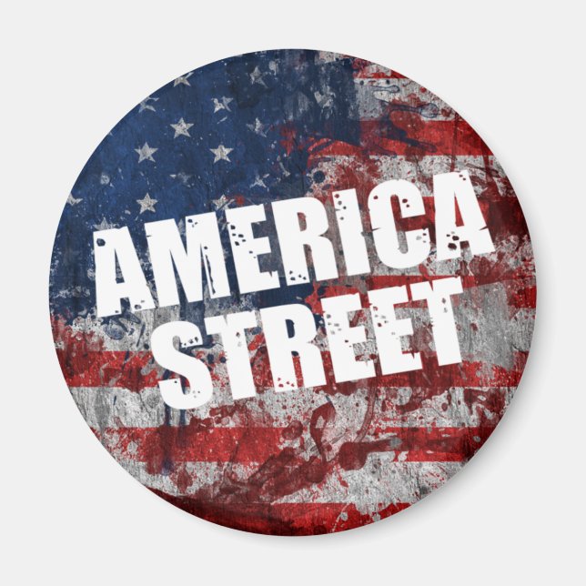 Íman América Street Round Magnet (Frente)