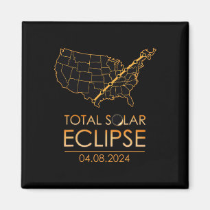 Íman América Total Eclipse Solar 8 de abril de 2024 Map