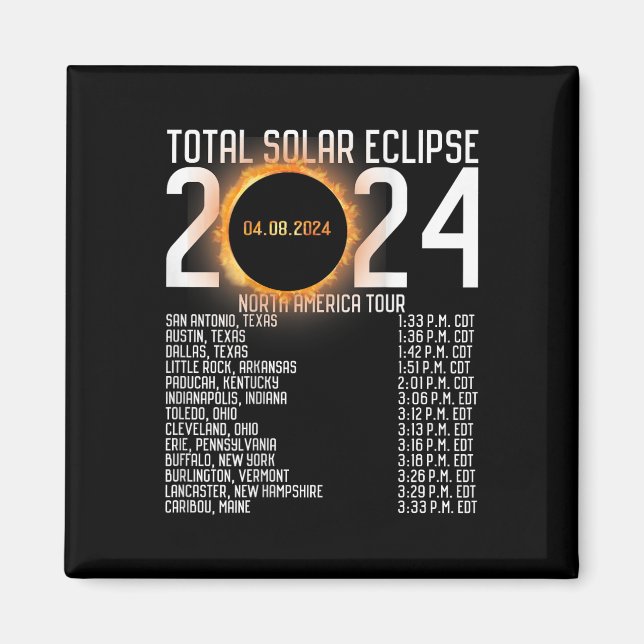 Íman América Tour 2024 Totalidade no Eclipse Solar Tras (Frente)