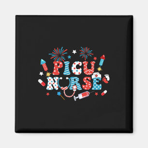 Íman America Usa Fireworks Picu Picu Nurse Feliz 4º De
