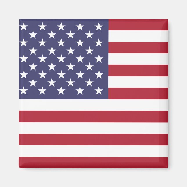 Íman American EUA Flag Square Magnet (Frente)