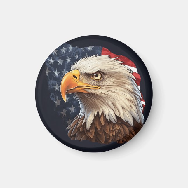 Íman American Flag Bald Eagle (Frente)