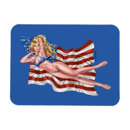 Íman American Flag Bikini Pinup Girl by Al Rio