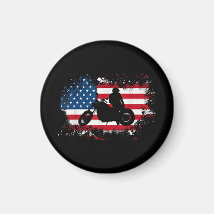 Íman American Flag Motorcycle Funny Sport over
