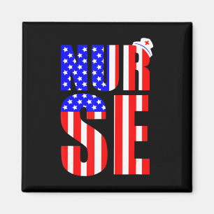 Íman American Flag Nurs 4 De Julho RN LPN Nursing Mem
