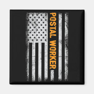 Íman American Flag Postal Worker Funny Quote Graphic Wo