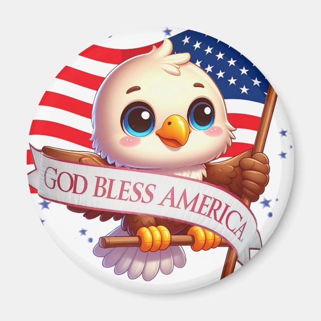 Íman American Flag Red White Blue Patriotic Eagle🦅🇺🇸 (Frente)