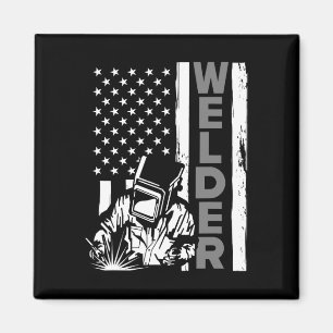 Íman American Flag Welder Funny Usa 4 De Julho Soldadur