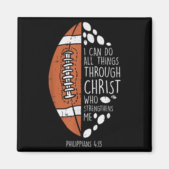 Íman American Football I Can Do Things Bible God Jesus  (Frente)