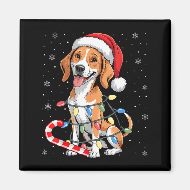 Íman American Foxhound Dog Ugly Christmas Candy Cane Tr (Frente)