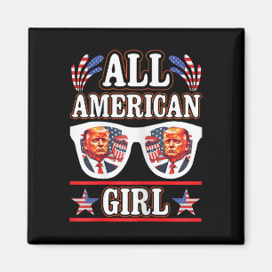 Íman American Girl Retro Love Heart Trump Usa American