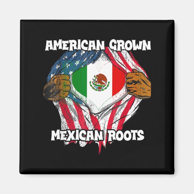 Íman American Grown Mexican Roots Mexico Country Lover  (Frente)