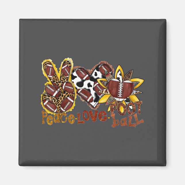 Íman American Peace Football Football Leopard Love Love (Frente)