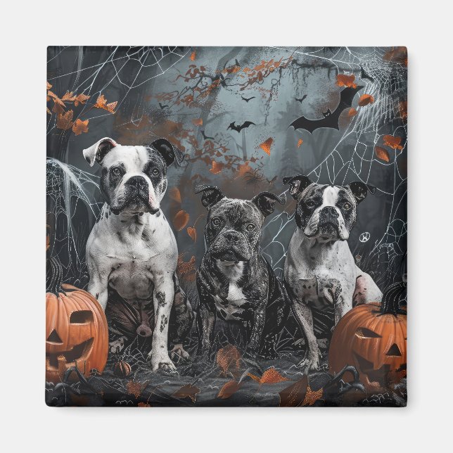 Íman American Staffordshire Halloween Night Dogggy (Frente)