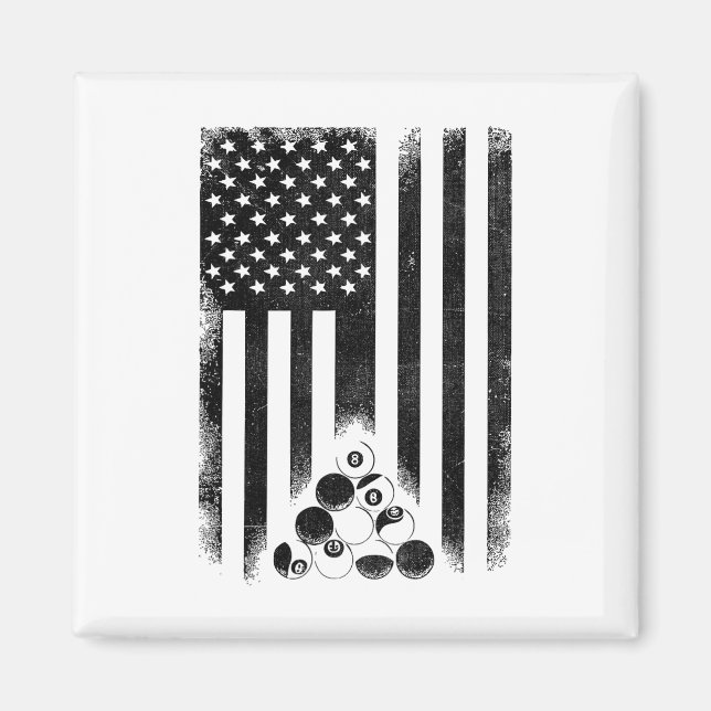 Íman American Usa Flag Rack Piscina Billiard Player Bil (Frente)