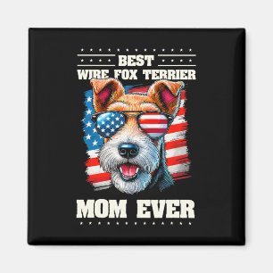 Íman American Usa Flag Wire Fox Terrier 4 De Julho Pat