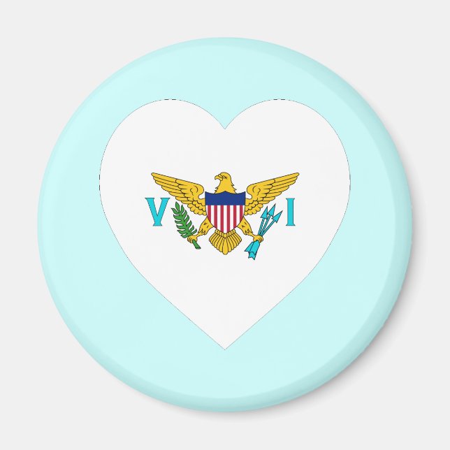 Íman American Virgin Islands Flag Heart (Frente)