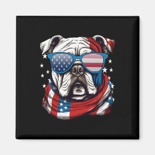 Íman Americano Buldogue Patriótico 4º De Julho Amantes 