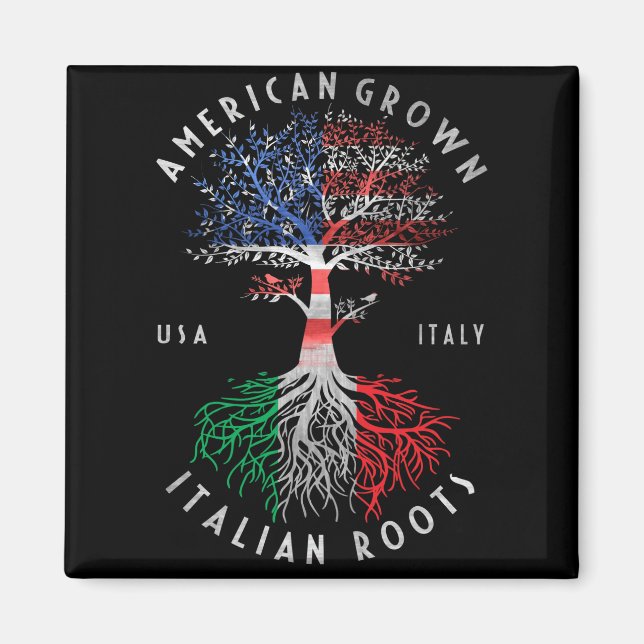 Íman Americano Cultivo Italiano Raízes Itália Bandeira  (Frente)