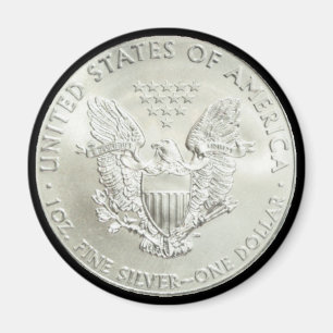 ÍMAN AMERICANO EAGLE DOLLAR-MAGNET DE PRATA