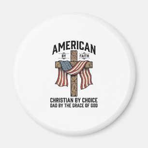 Íman Americano pela Fé Pai Cristão Cruz Patriótica Cam