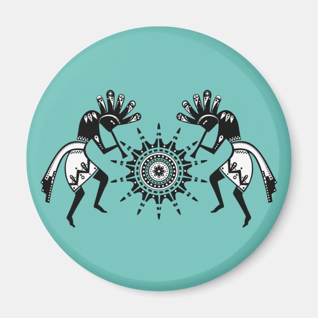 Íman Americanos nativos - Sun Dancing Kokopelli 1 (Frente)