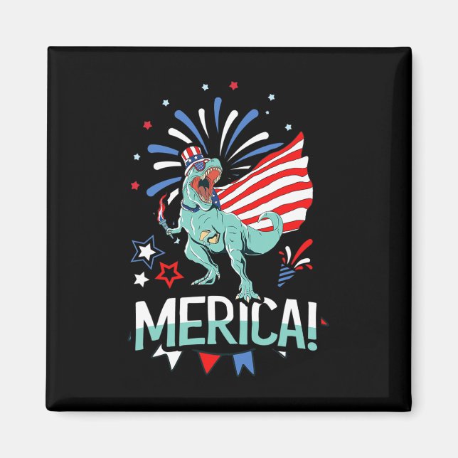 Íman Amerisauro Rex American Flag Independence Day (Frente)