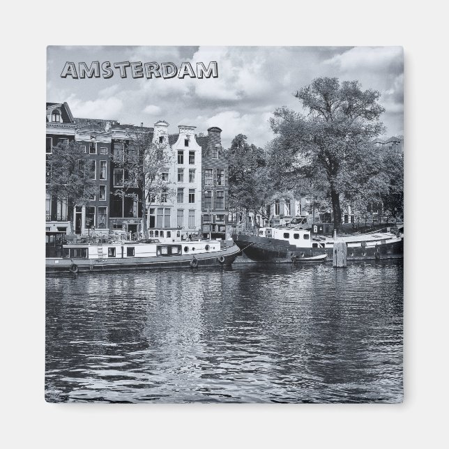 Íman Amesterdã - Barcos domésticos, Holanda (Imã de gel (Frente)