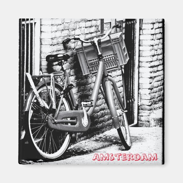 Íman Amesterdã - Bicicleta, Holanda (Imã de geladeira) (Frente)