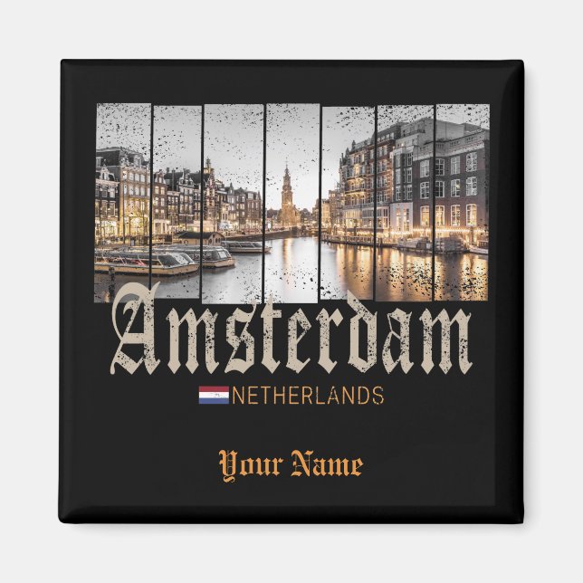 Íman Amesterdã Holanda - Vintage souvenir (Frente)