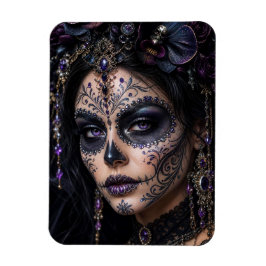 Íman Amethyst Orchid Calavera – Gothic Sugar Skull