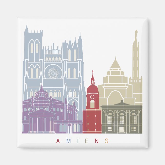 Íman Amiens skyline poster (Frente)