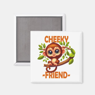 Íman Amigo Cheeky trocadilho Macaco-Bebê Bonito em um d