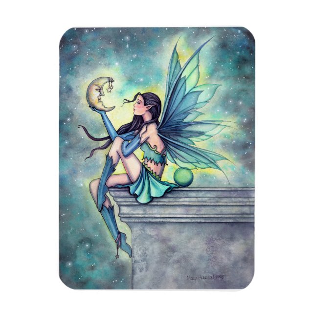Íman Amigo da Lua Fairy Fantasy Cartão de Saudação (Vertical)