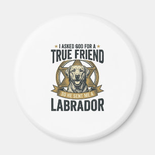 Íman Amigo Verdadeiro Labrador Design Vintage Amante de
