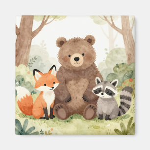 Íman Amigos da Floresta Fofos Urso Raposa Guaxinim Aqua
